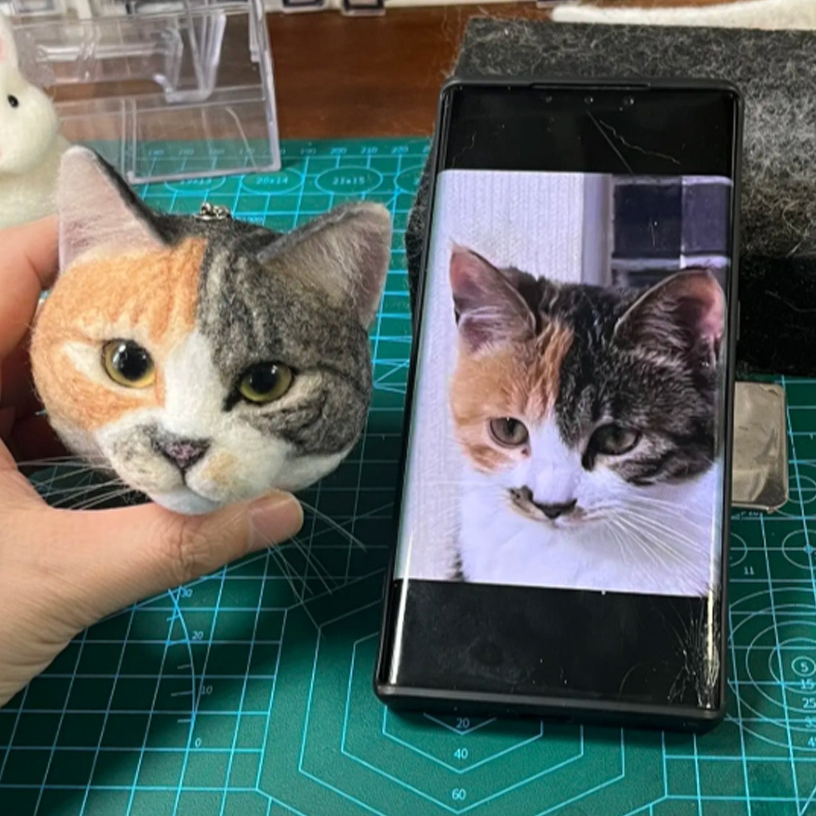 Custom Mini 3D Wool Needle Felt Pet Portraits  | Head