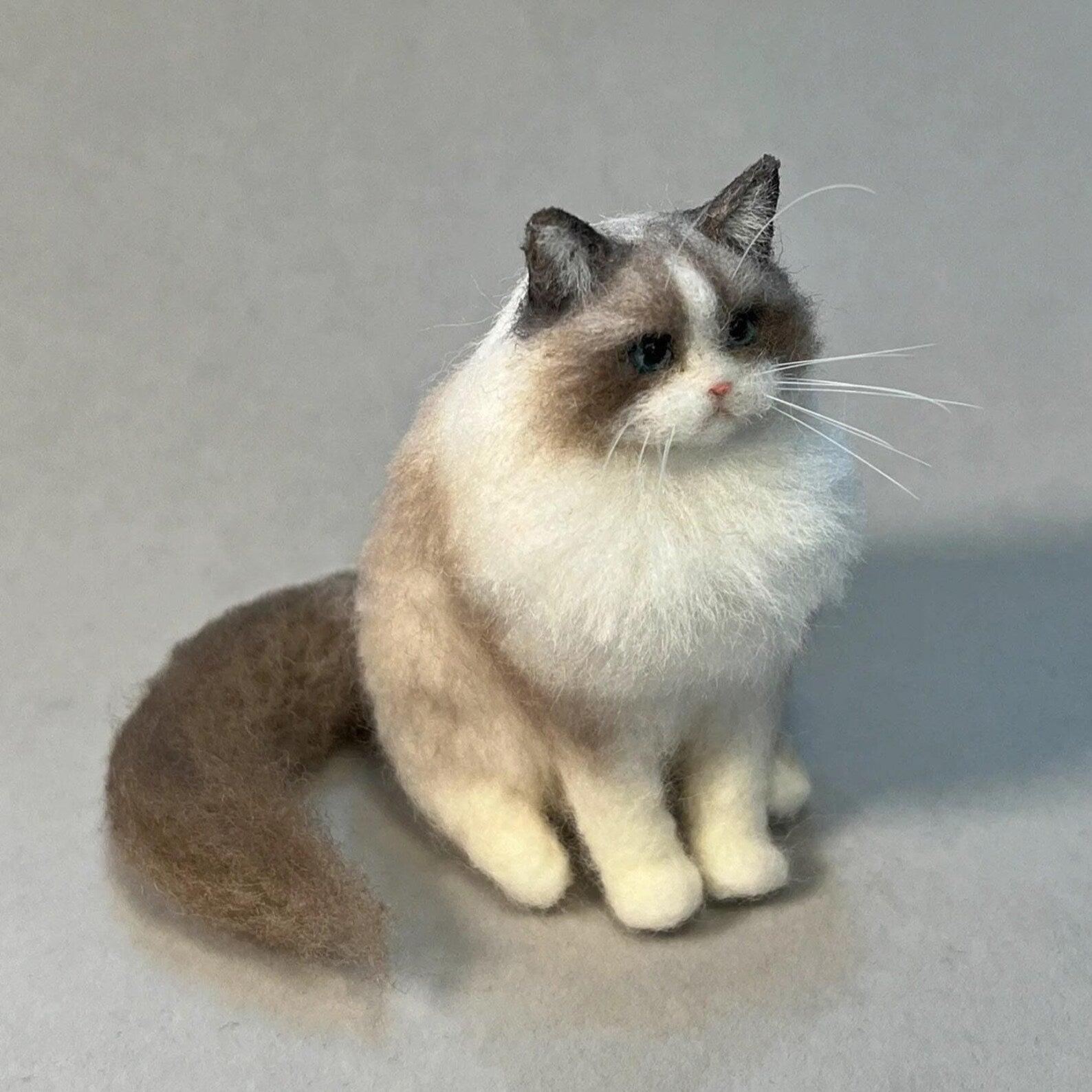 Custom 3D Wool Needle Felt Pet Portraits Full Body | Long Hair