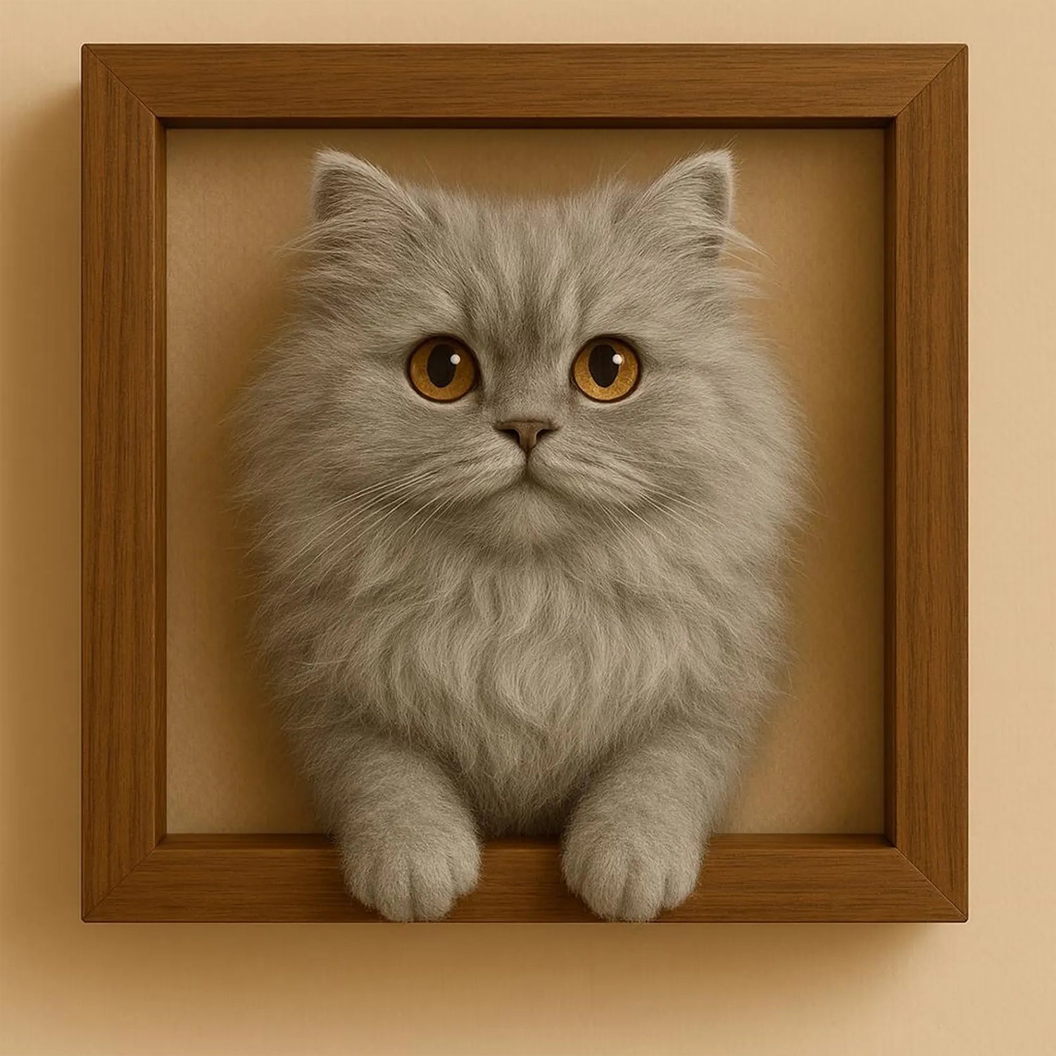 Custom Needle Felt 3D Pet Portrait | Cat Half Body | Transplant Long Hair