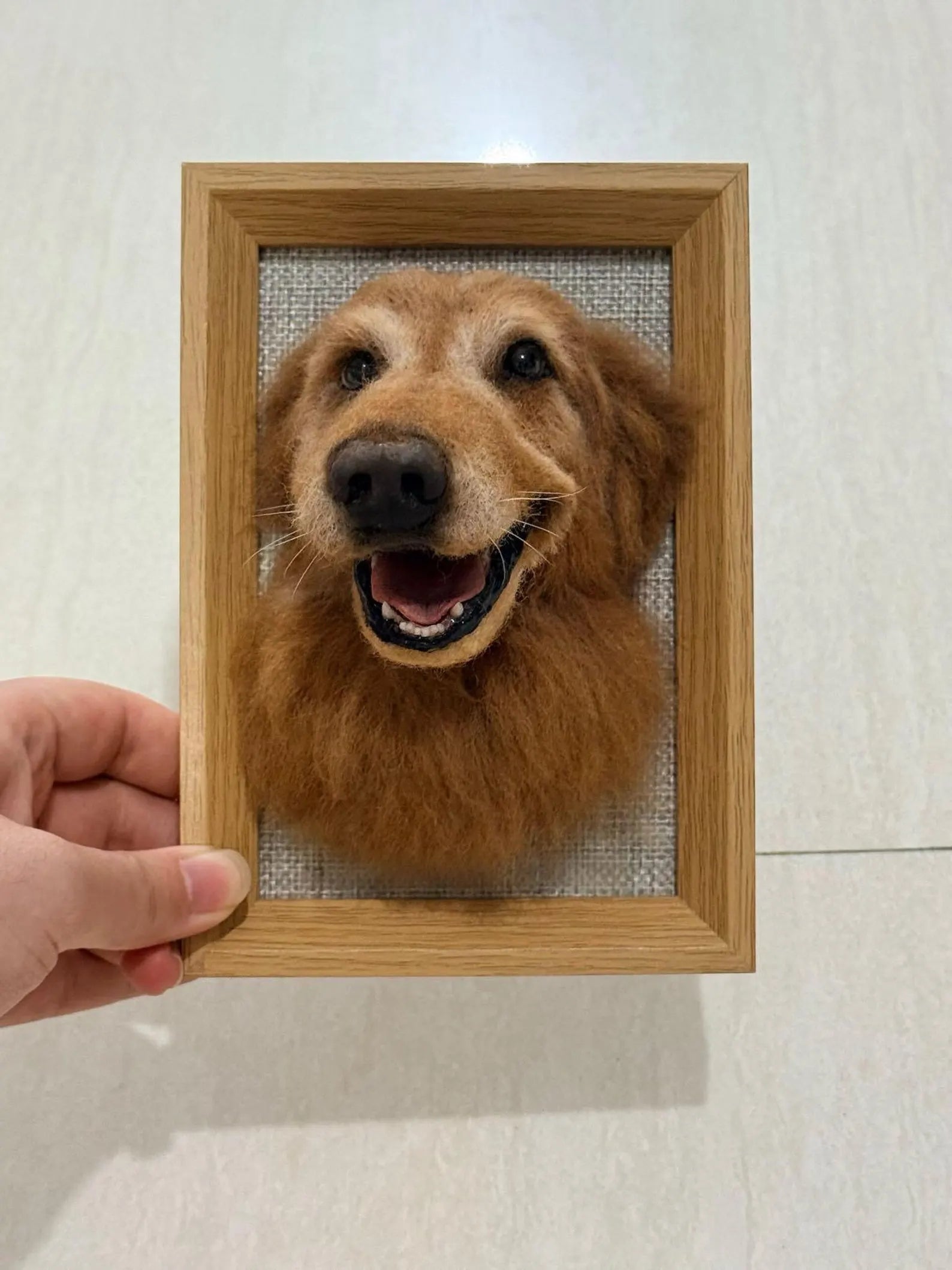 Custom Needle Felt 3D Pet Portrait | Dog Head | Long Hair