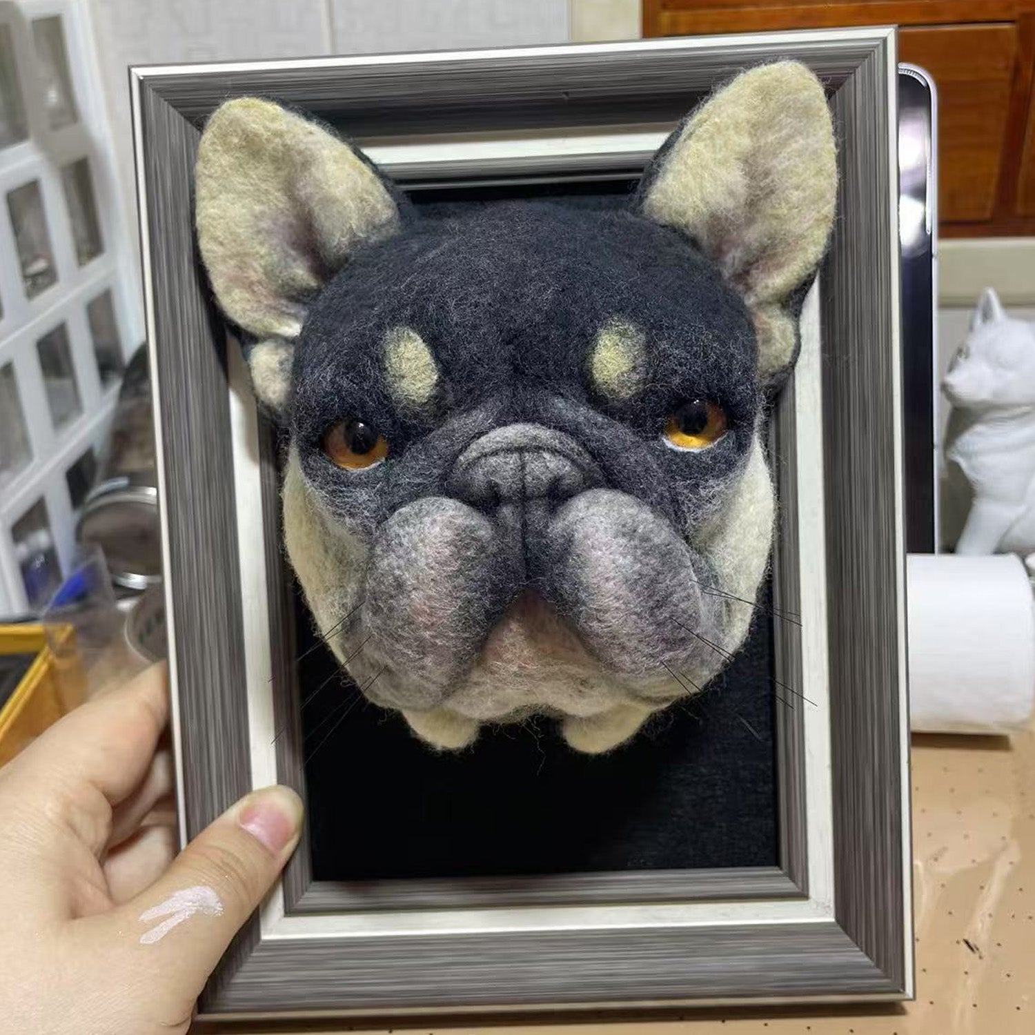 Custom Needle Felt 3D Pet Portrait | Dog Head | Short Hair