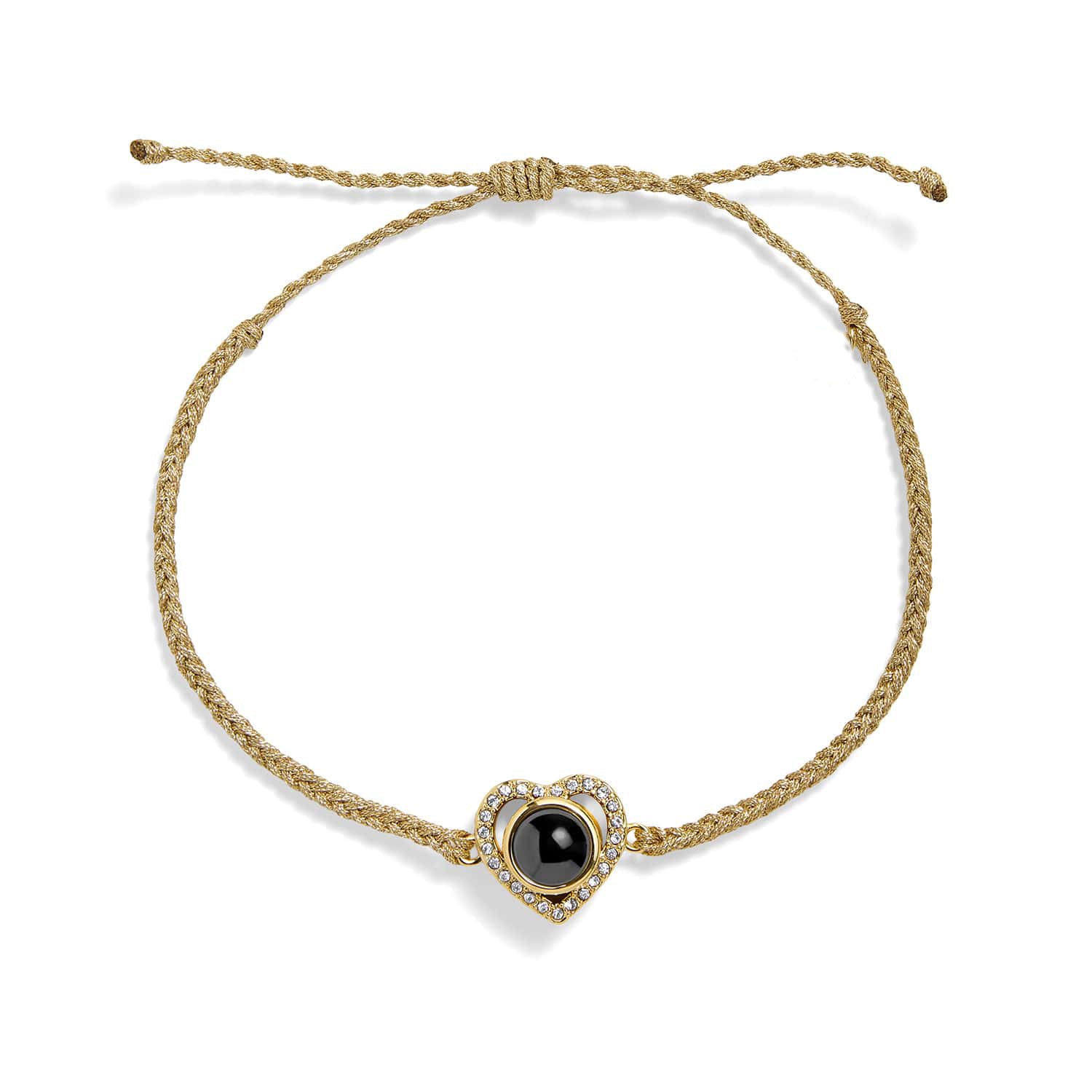 Personalized Pavé Heart Photo Bracelet