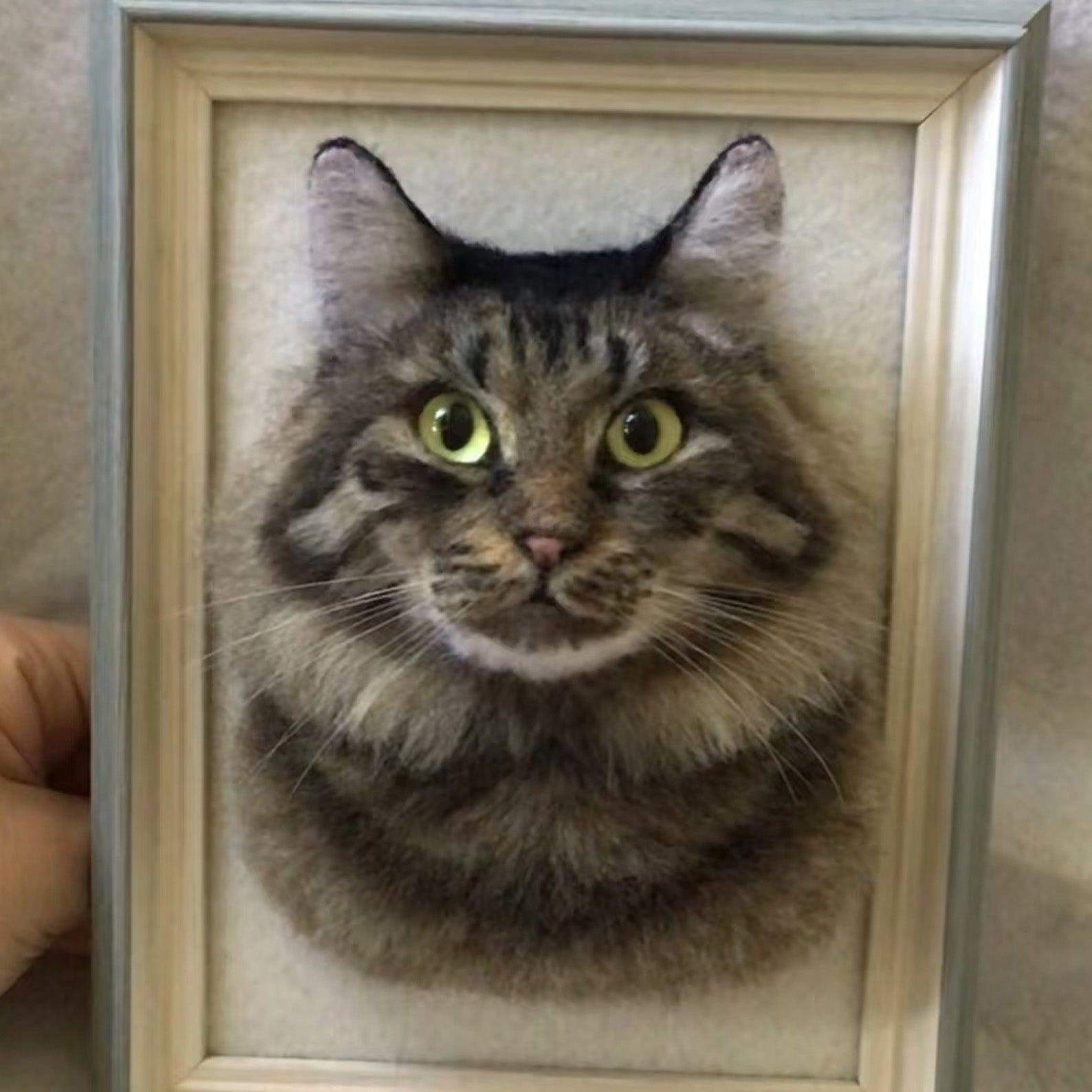 Custom Needle Felt 3D Pet Portrait | Head I Long Hair