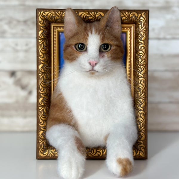 Custom Needle Felt 3D Pet Portrait | Half Body | Long Hair