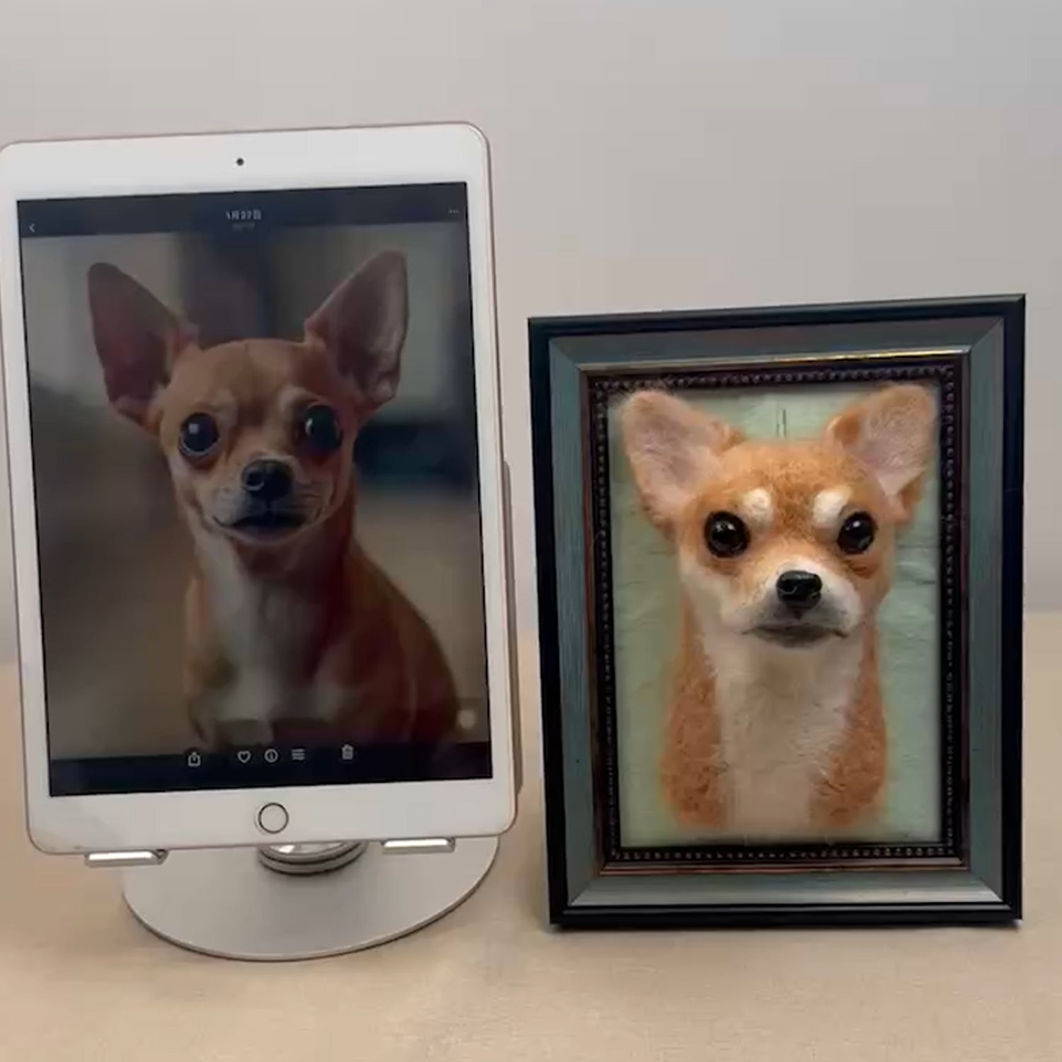 Custom Needle Felt 3D Pet Portrait | Dog Head With Chest | Short Hair