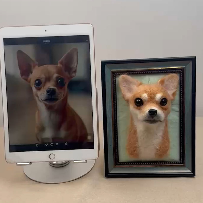 Custom Needle Felt 3D Pet Portrait | Dog Head With Chest | Short Hair