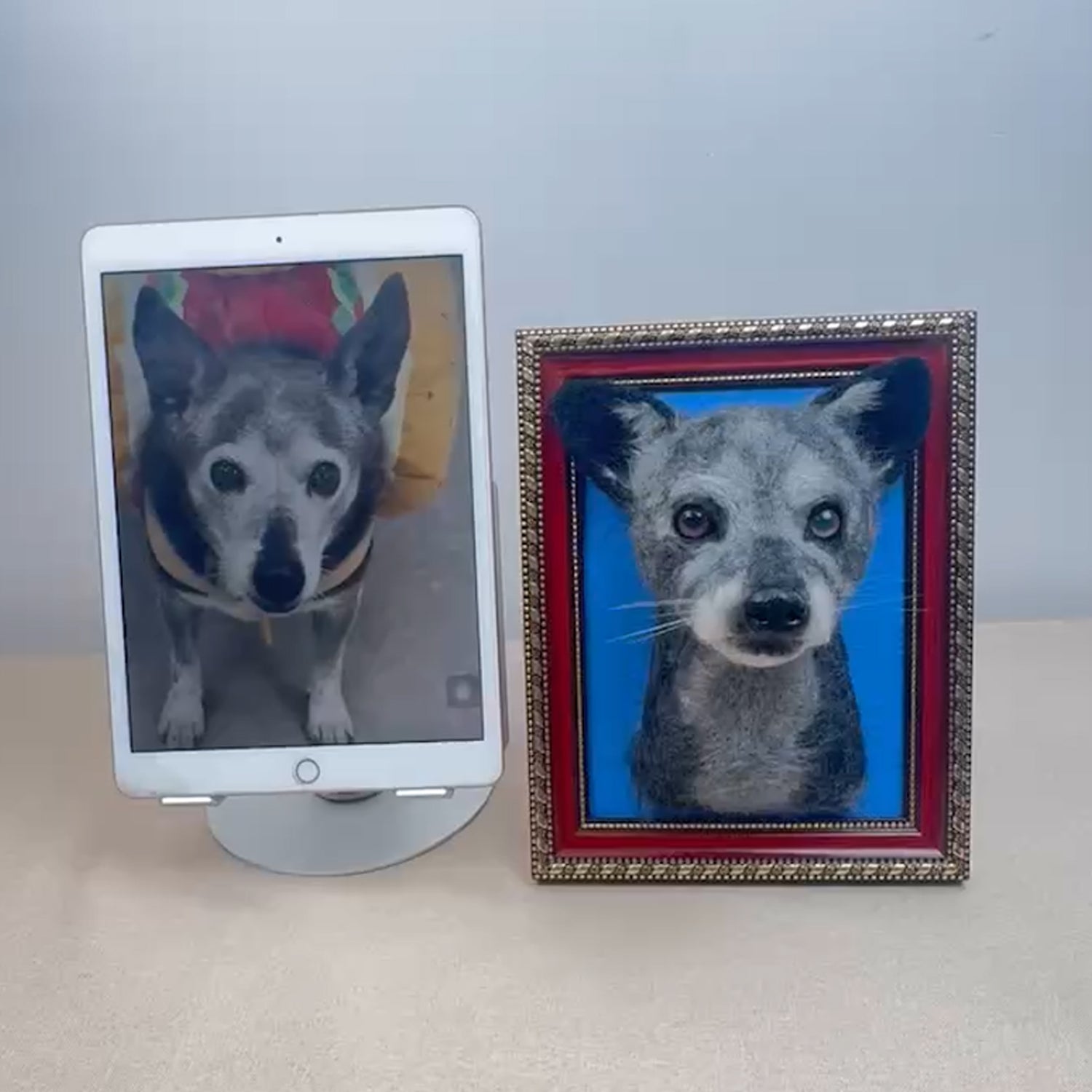 Custom Needle Felt 3D Pet Portrait | Dog Head With Chest | Short Hair