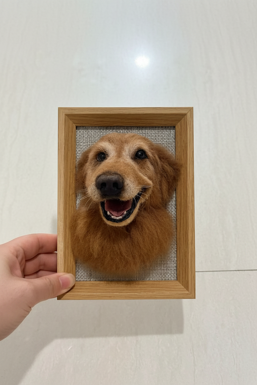 Golden Retriever 3D Frame Portrait