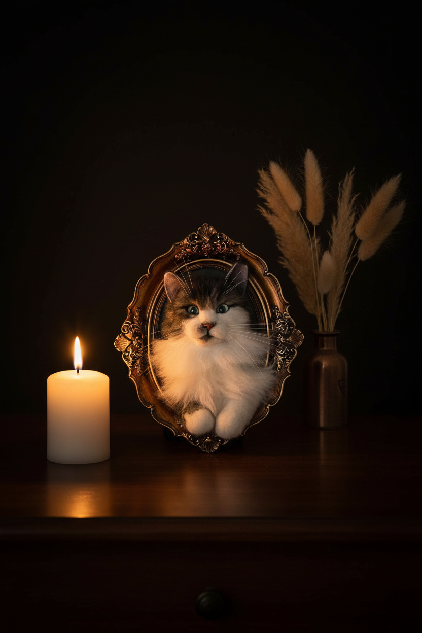 Needle Felted Cat loss gift