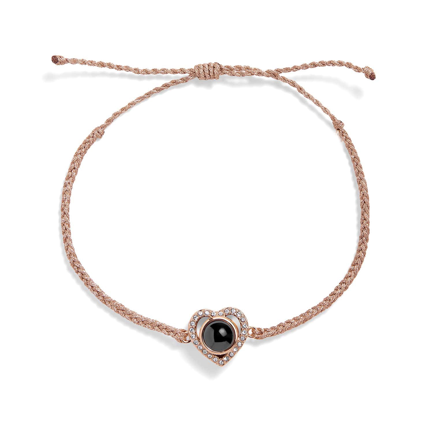 Personalized Pavé Heart Photo Bracelet