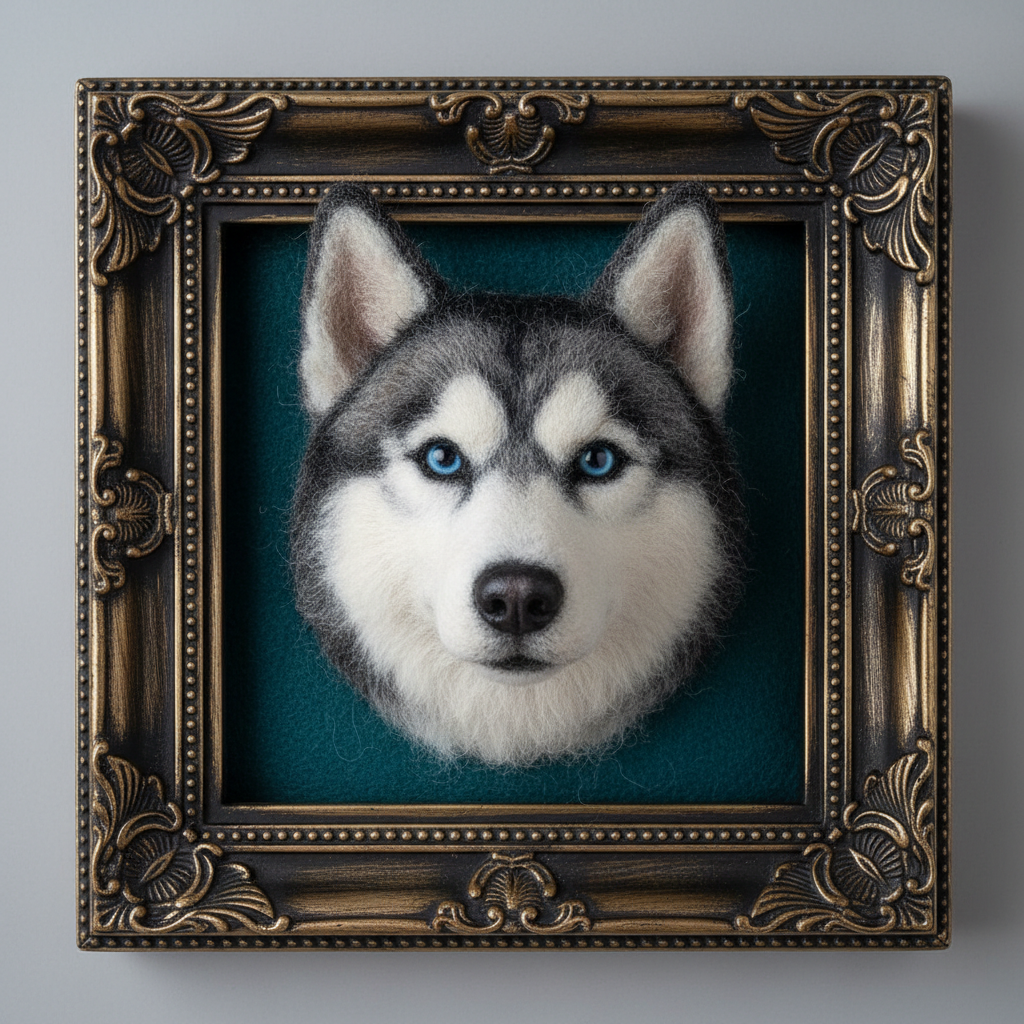 Husky 3D Frame Portrait