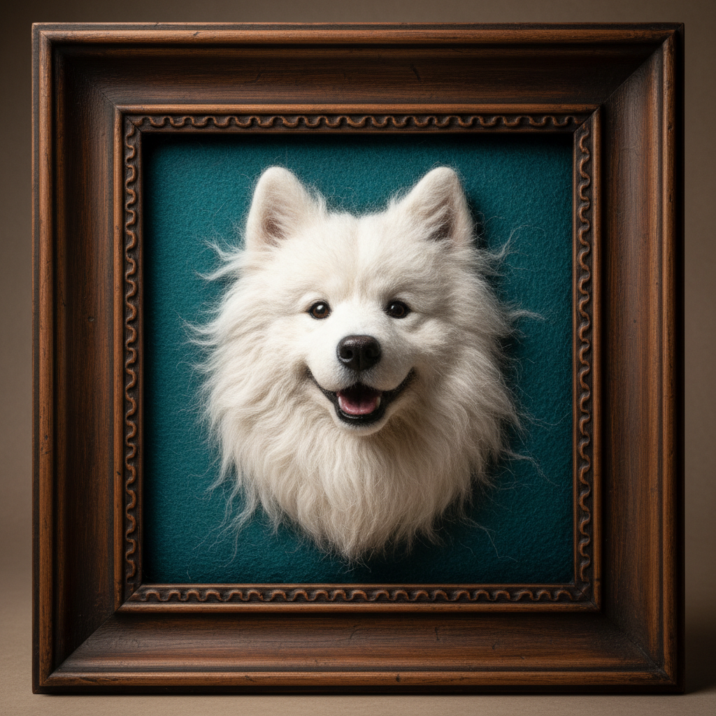 Samoyed 3D Frame Portrait